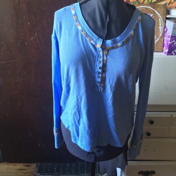 Free People Tops - We the Free embroidered thermal shirt Free People Tops - We the Free embroidered thermal shirt